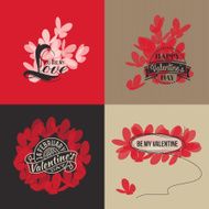 Valentines day cards with butterflies
