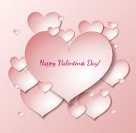 Valentines Day card with paper hearts N2