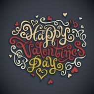 Happy Valentine&#039;s Day hand lettering N8