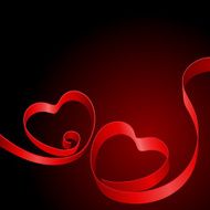 Two hearts from ribbon Valentine&#039;s day