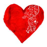 Watercolor heart isolated on white background N12