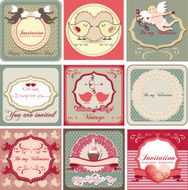 Beautiful label set for Valentine&#039;s day N2