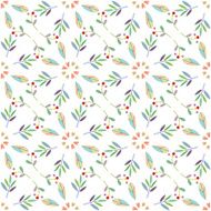 Floral seamless pattern with leaves berries and flowers in vector N13