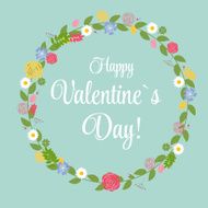 Vector St Valentine Day&#039;s Greeting Card in Retro Style Design N9