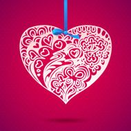 Happy Valentine&#039;s Day! lacy hearts vector greeting card N3