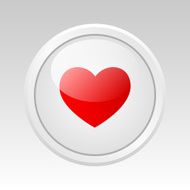 Vector button with heart N2