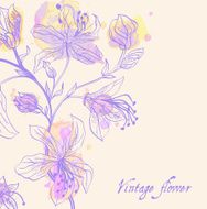 Vintage vector background with lilies and patches