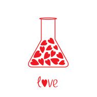 Love laboratory glass with hearts inside Card