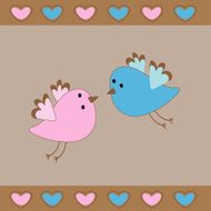 Cute birds love card