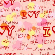 words "i love you" on pink background N8