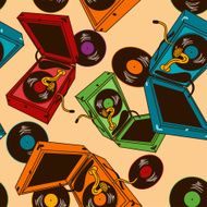 Seamlees pattern of gramophones