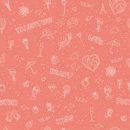 Valentine&#039;s Day seamless pattern Sketch style
