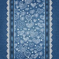 Denim background with hearts pattern N5
