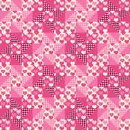 Seamless pattern patchwork with hearts