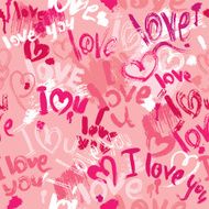 Seamless pattern with brush scribbles - Valentines Day Background