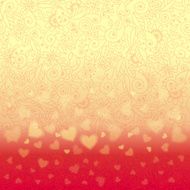 Romantic background with floral ornament and hearts N4