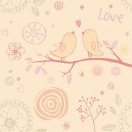 Seamless pattern with cute birds N2