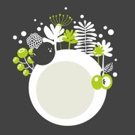 Round banner with spring nature N2