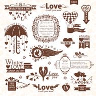Set of Valentines Day design elements N12