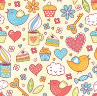Romantic seamless pattern Valentine background N13