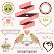Vector set of valentine&#039;s day design elements N2