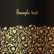 Vintage luxury black and gold Floral background