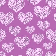 Seamless pattern with heart of flowers