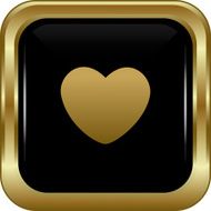 Black gold heart icon