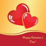 Valentine&#039;s background with two hearts N4