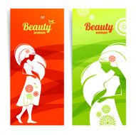 Banners with silhouette of pregnant woman