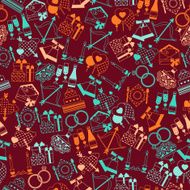 Seamless wedding pattern in retro style N5