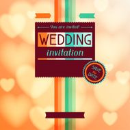 Wedding invitation card in retro style N4
