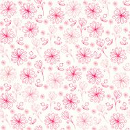 Romantic curly rose floral seamless pattern N2