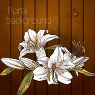 Beautiful flowers on a wooden texture N10