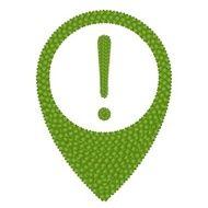 Four Leaf Clover of Exclamation Mark in Navication Icon