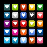 Heart sign rounded square icon web button
