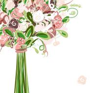 Wedding card with floral bouquet for your design