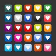 Heart sign rounded square icon web internet button