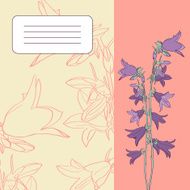 Floral card with bellflowers N2