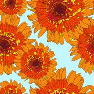 Seamless pattern with gerbers N3