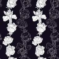 Seamless pattern with irises and roses N3