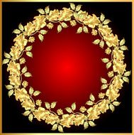background with gold(en) rose on circle