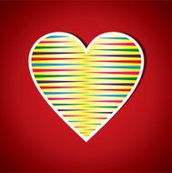 Colorful stripped heart