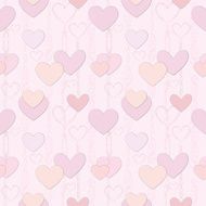 Lovely pink seamless pattern with vintage heart shapes N3