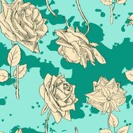 Vintage seamless pattern with roses N6