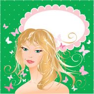 Blonde girl beautiful face