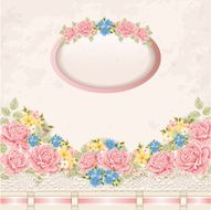 Greeting card Vintage background with lace