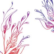 abstract background from flowers lines and curls