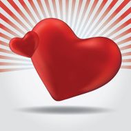Illustration with a red valentine heart N3
