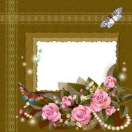 Frame with pink roses